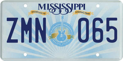 MS license plate ZMN065