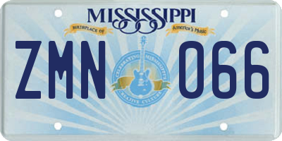 MS license plate ZMN066