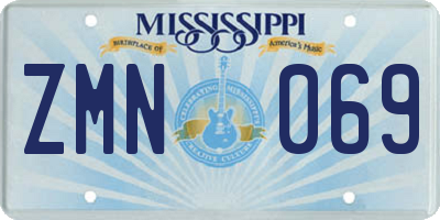MS license plate ZMN069