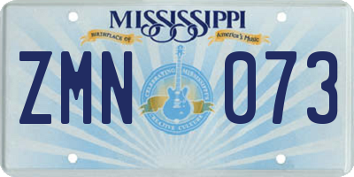 MS license plate ZMN073
