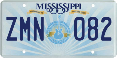 MS license plate ZMN082