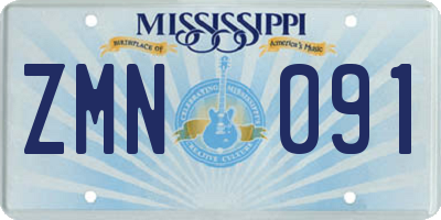 MS license plate ZMN091
