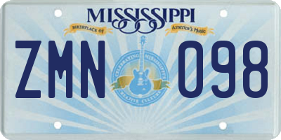 MS license plate ZMN098