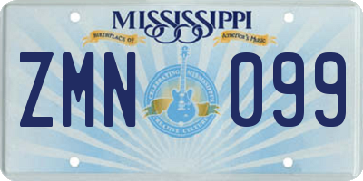 MS license plate ZMN099