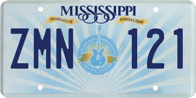 MS license plate ZMN121