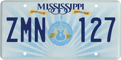 MS license plate ZMN127