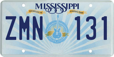 MS license plate ZMN131