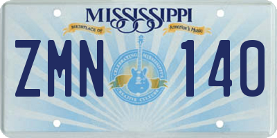 MS license plate ZMN140