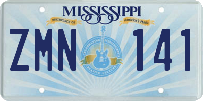 MS license plate ZMN141