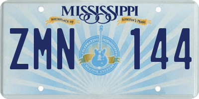 MS license plate ZMN144