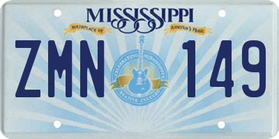 MS license plate ZMN149