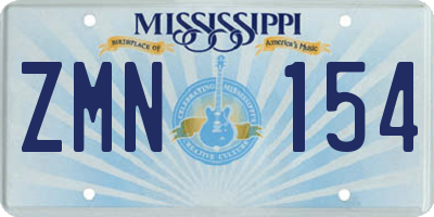 MS license plate ZMN154