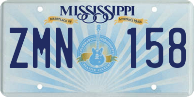 MS license plate ZMN158
