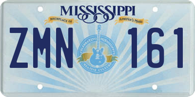 MS license plate ZMN161