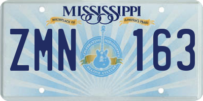 MS license plate ZMN163