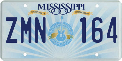 MS license plate ZMN164