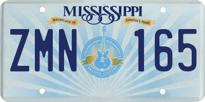 MS license plate ZMN165