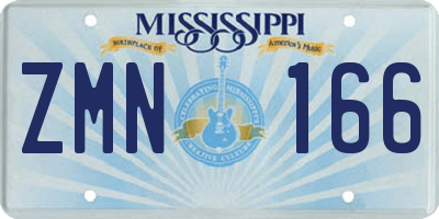 MS license plate ZMN166