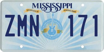 MS license plate ZMN171