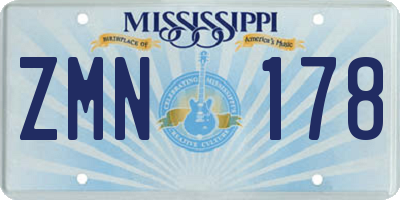 MS license plate ZMN178