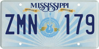 MS license plate ZMN179