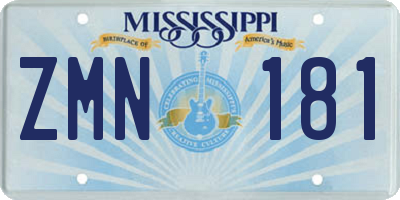 MS license plate ZMN181