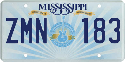 MS license plate ZMN183