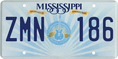 MS license plate ZMN186