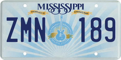 MS license plate ZMN189