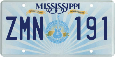 MS license plate ZMN191