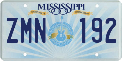 MS license plate ZMN192