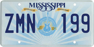 MS license plate ZMN199