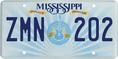 MS license plate ZMN202