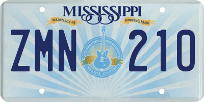 MS license plate ZMN210