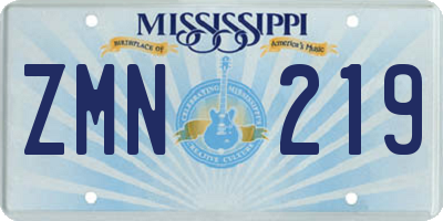 MS license plate ZMN219