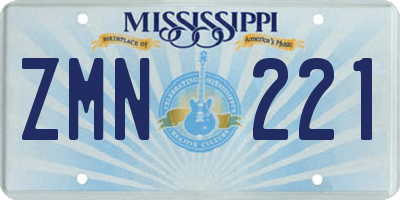 MS license plate ZMN221