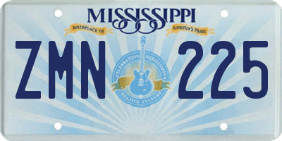 MS license plate ZMN225