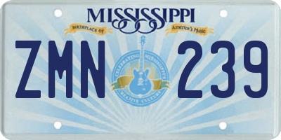 MS license plate ZMN239