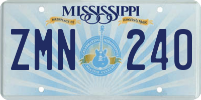 MS license plate ZMN240