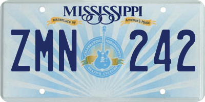MS license plate ZMN242