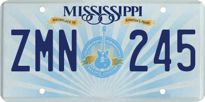 MS license plate ZMN245