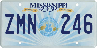 MS license plate ZMN246