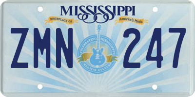 MS license plate ZMN247