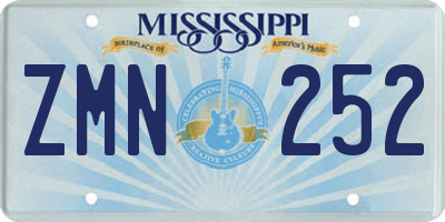 MS license plate ZMN252