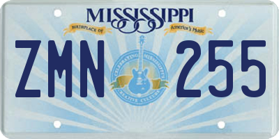 MS license plate ZMN255