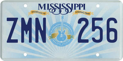 MS license plate ZMN256