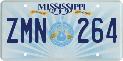 MS license plate ZMN264