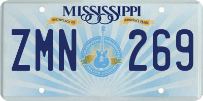 MS license plate ZMN269