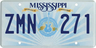 MS license plate ZMN271