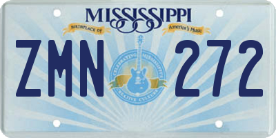 MS license plate ZMN272